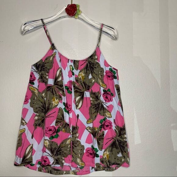 MAX RAVE Vintage Pink Floral Tank Top Small - Picture 5 of 8